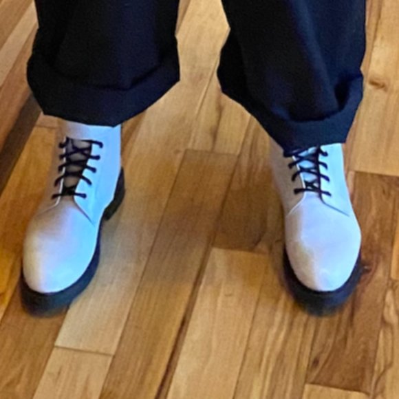 All Saints White Leather Boot Sz. 10 - Picture 2 of 6